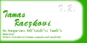 tamas raczkovi business card